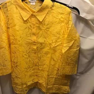 Nip sz 1x yellow blouse w/tank top